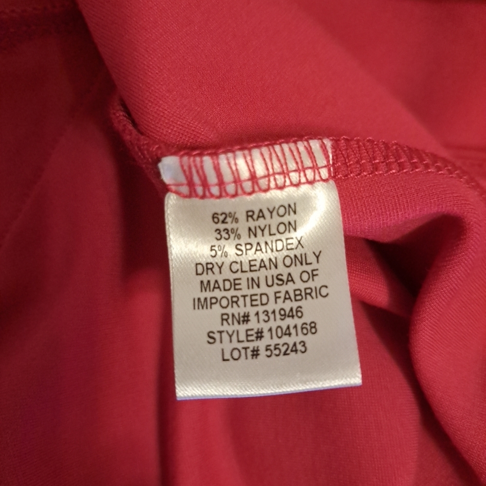 Jude Connally Kate Ponte V-Neck Stand Collar Bracelet Sleeve Pink Dress L EUC - Picture 10 of 10